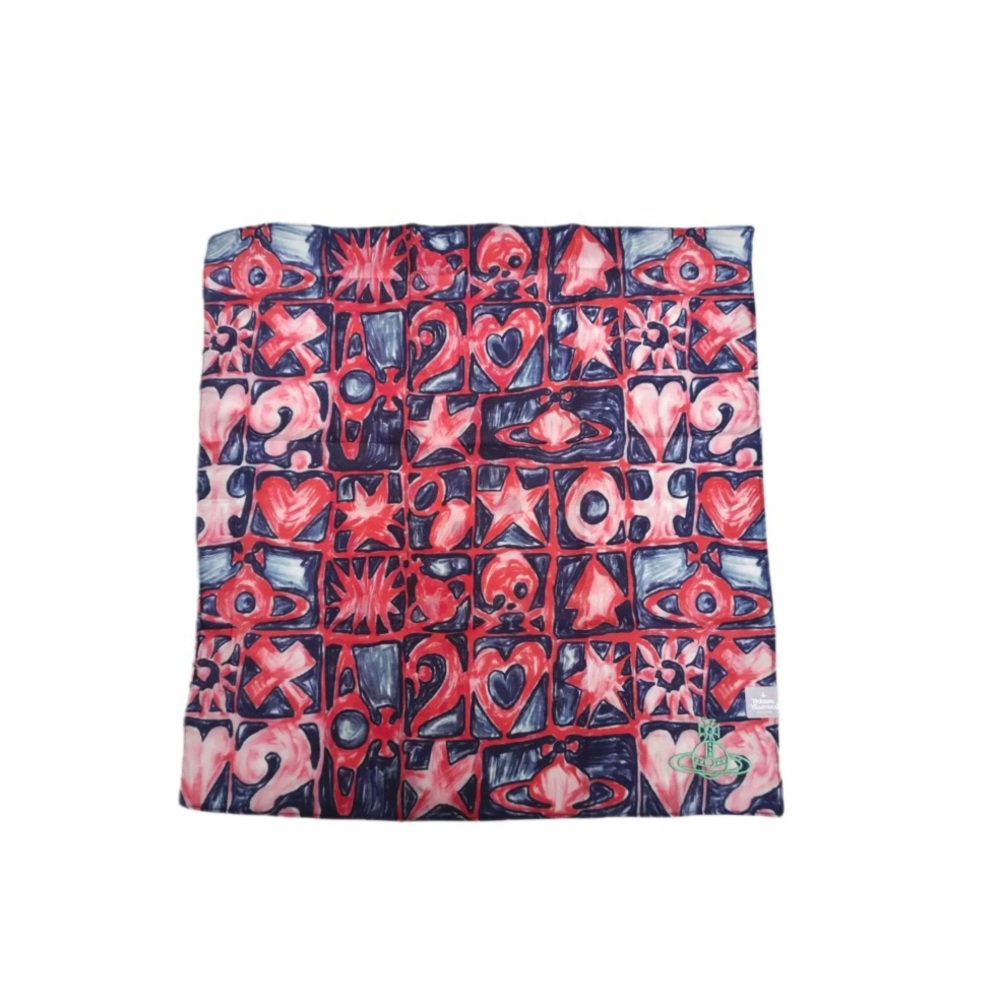 Vivienne Westwood Planet Embroidered Graffiti Bandana Hair Scarf